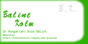 balint kolm business card